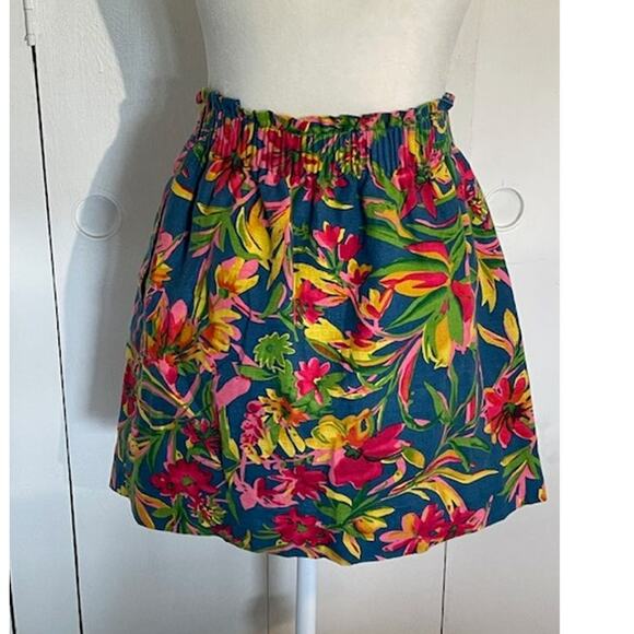 J. Crew Size 4 Hawaiian Print Skirt Green & Pink - Picture 3 of 4